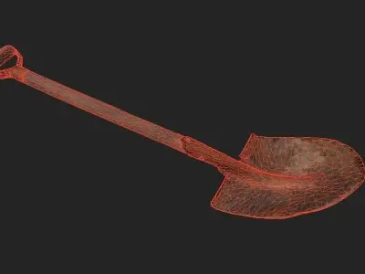 Shovel PBR 4K old Low-poly 3D model