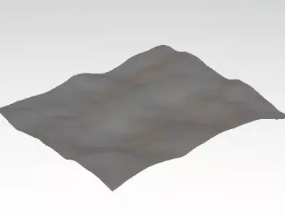Terrain Perlin Noise Template Low-poly 3D model