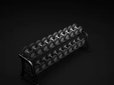 Dumbell dumbbell rack 3D model