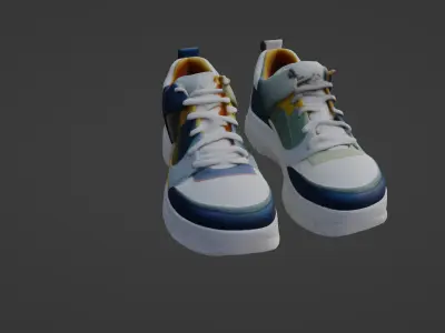 Contemporary Multicolor Platform Sneakers 3D model
