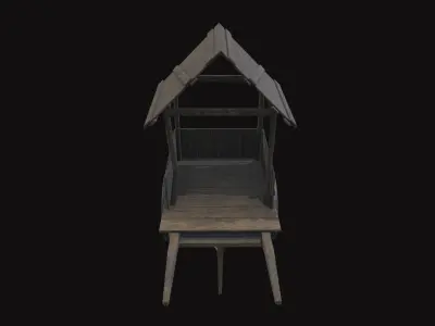 Medieval Carriage V20 Low-poly 3D model