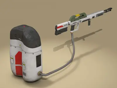 Sci-fi flamethrower 3D model