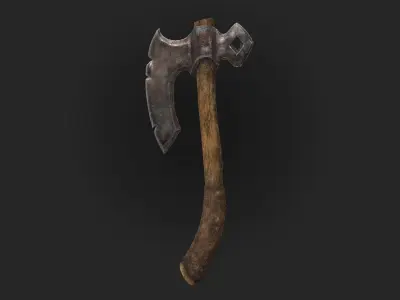 Axes 3d model and texture Low-poly 3D model
