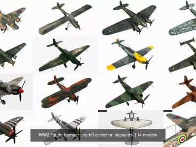 WW2 fighter bomber aircraft collection airplanes 