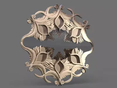 Gold Celtic mirror 3D model