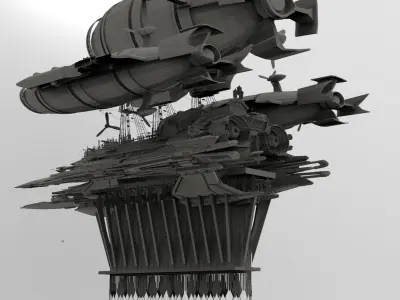 Grand Cathedral Airship 7 3D model 3D model