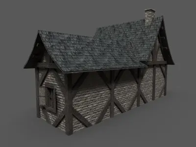 Medieval House 2 Low-poly 3D model