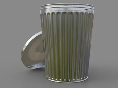 Dustbin 3 plastic bowl 3D model