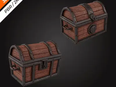 Chest Low-poly 3D model