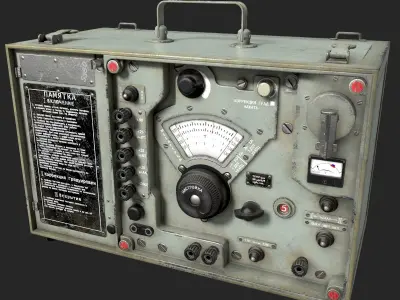 Soviet Military Radio Free low-poly 3D model