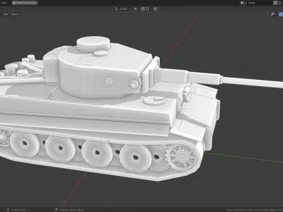 Tiger I Tank Base Mesh Low-poly 3D model