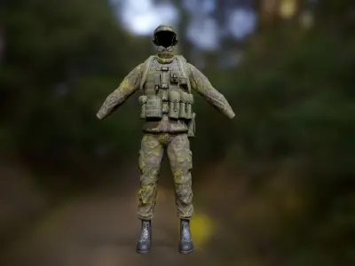 Finnish Infantry Soldier M05 Uniform Low-poly 3D model