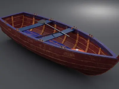 Wooden boat Free low-poly 3D model purchase