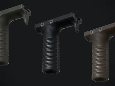 PBR Tactical Front Grips Pack Low-poly 3D model