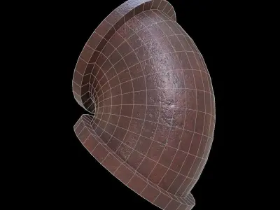 lowpoly pipe old rusty Low-poly 3D model
