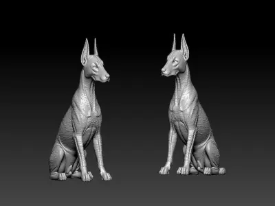 Dobermann - Doberman Pinscher model - 3D PRINT 3D print model