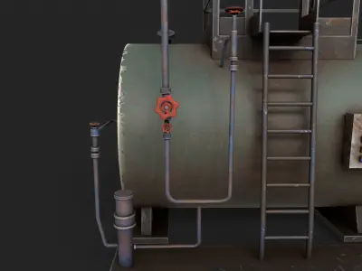 Steam Boiler  Low-poly 3D model