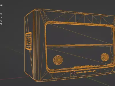 Vintage Retro radio Menuet 6204  Low-poly 3D model