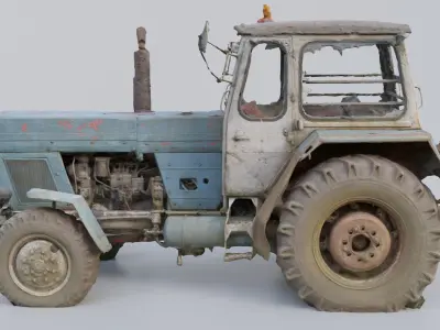 Two Old Tractors 3D model