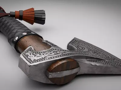 Viking Battle Axe Low-poly 3D model Low-poly 3D model