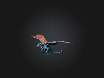Realistic Sky Dragon Model Low-poly 3D model