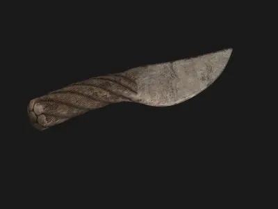 Knife Metal Rope Low-poly 3D model