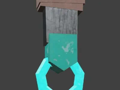 Ice-sword turquoise sword Free low-poly 3D model