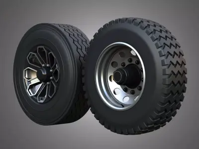 Vehicle Wheels and Tires-B001 - Ready for 3d Print 3D model