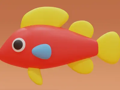 Cartoon Cute Fish 3D model purchase