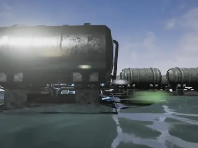 Metal Water Tank Low-poly 3D model