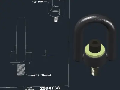Hoist Ring McMaster Carr 3D model