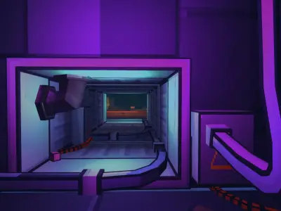 PixelDrift Metro Free - 3D Pixel Art Subway for Boomer FPS VR Free low-poly 3D model