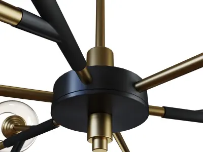 Maxim Savvy Antique Brass 12-Light Sputnik Pendant 3D model