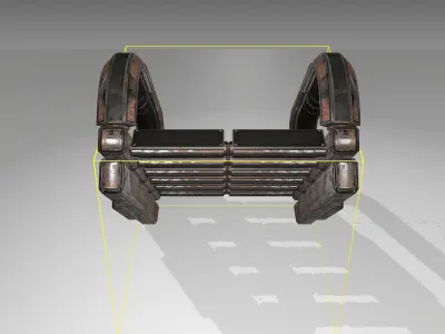 Futuristic Stairs - 11 - Rusty Textures Low-poly 3D model