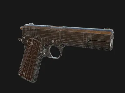 Colt M1911 Pistol Low-poly 3D model get