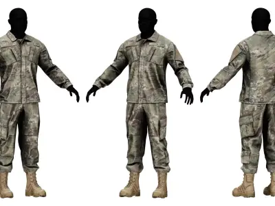 ARMY COMBAT UNIFORM Low-poly 3D model