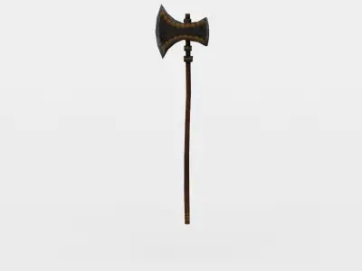 Axe wooden spear Low-poly 3D model