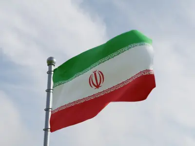 Animated Iran Flags  3D model