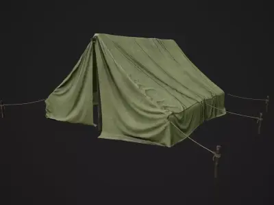 Camp Tent Military Low-poly 3D model