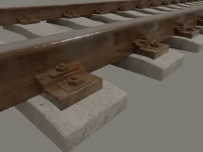 Railroad Tracks 3D model purchase