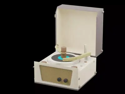 CD Record Player Low-poly 3D model