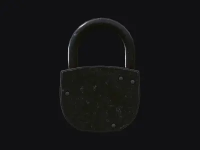 Old army padlock Low-poly 3D model