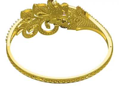 Antique Flower Design Bracelet 3D print model