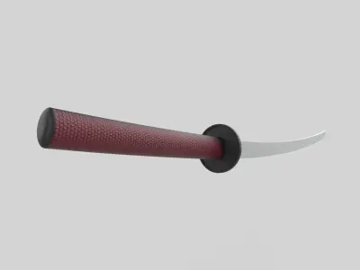 Katana samurai sword Low-poly 3D model 17