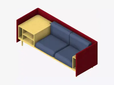 Sofa - Contemporary - Flame - Medium - Corner Shelf Low-poly 3D model purchase