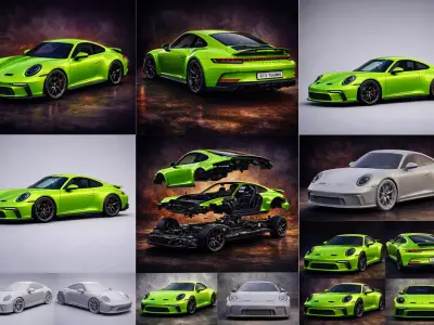 Porsche 911 GT3 992  Ultra Detailed Sports Car 3D Model   3D print model
