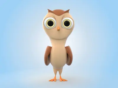 Cartoon Owl 3D model