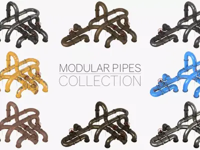 Pipes Modular Kit Collection 3D Model Pack