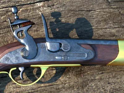 Pistol flintlock 3D model