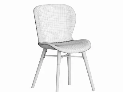 Uma faux leather dining chair West elm 3D model